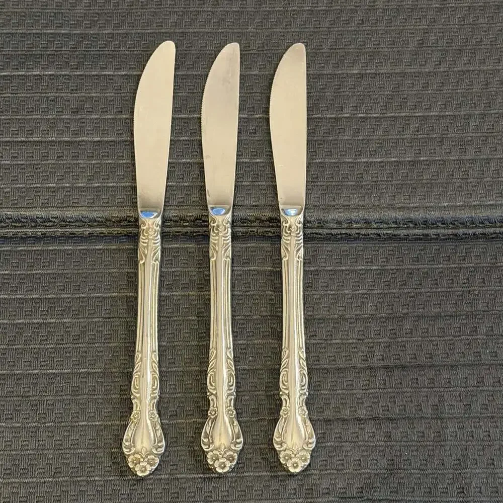 Ekco Beaumont Dinner Knives Stainless Steel Lot Of 3
